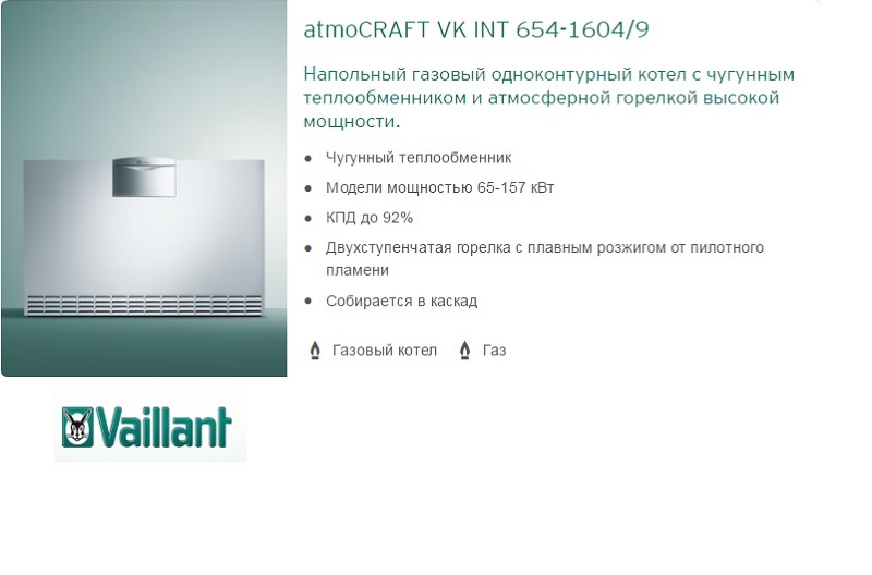 Напольный газовый котел с атмосферной горелкой Vaillant atmoCRAFT VK INT, купить напольный газовый котел с атмосферной горелкой вайлант атмо вит, напольный котел ваиллант атмо крафт, купить газовый напольный котел вайлант атмокрафт